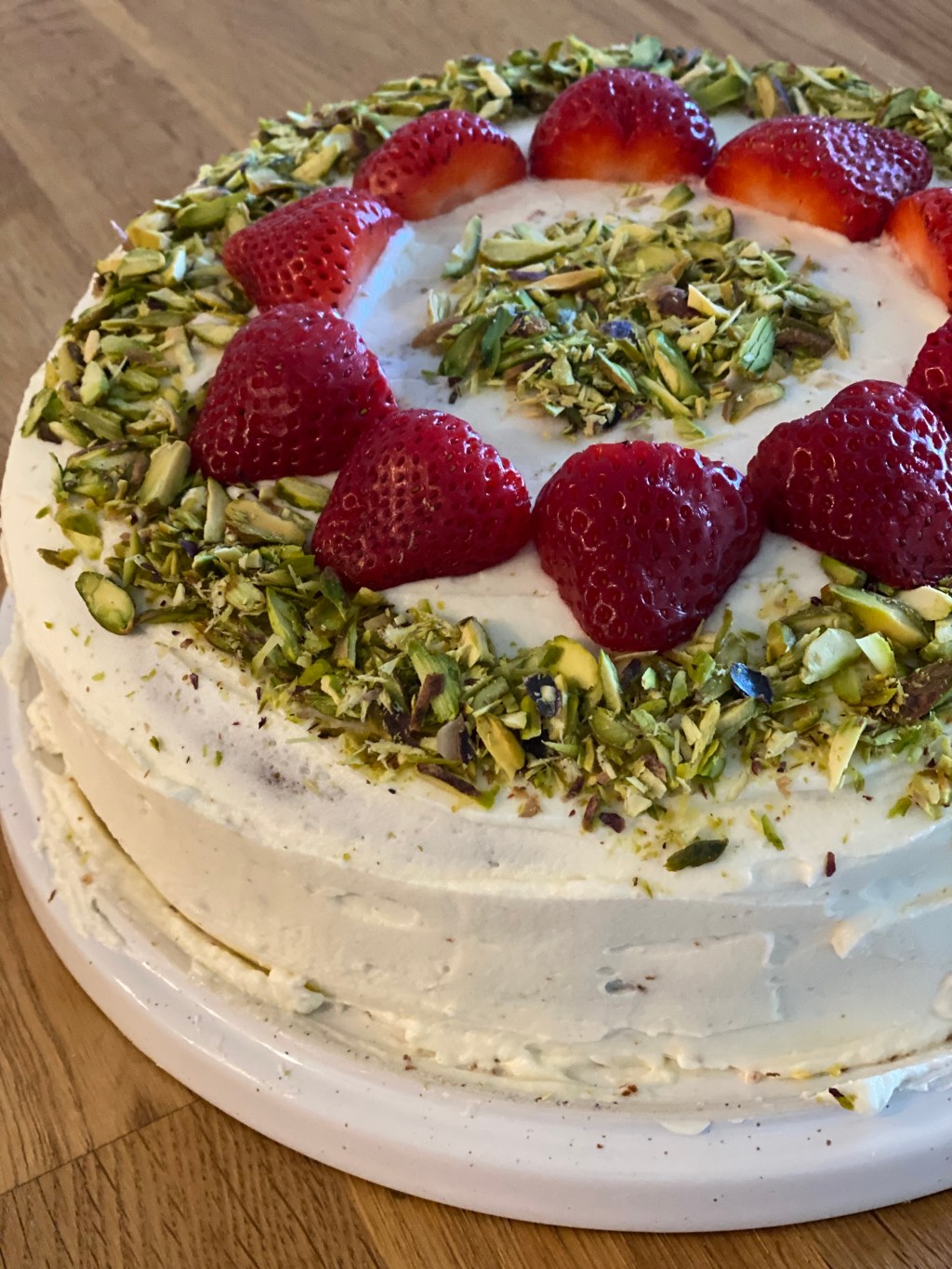 Eggless Pistachio Rosewater&nbsp;Cake